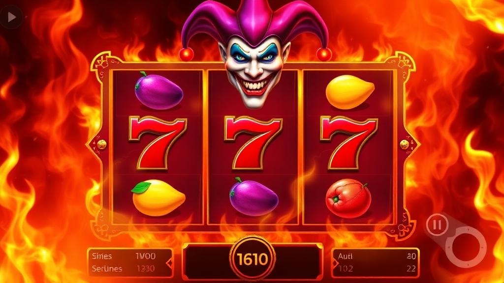 Fire Joker classic 3-reel gameplay with fruit symbols and flaming background effects