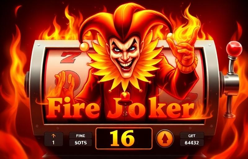 Fire Joker slot thumbnail with flaming jester character, classic 3-reel layout and fiery orange-red colour scheme