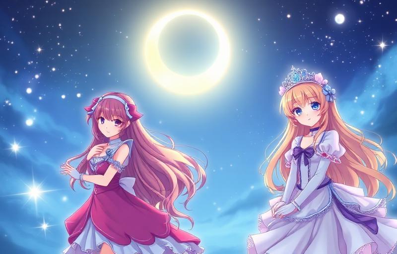 Moon Princess slot thumbnail with three anime-style princess characters in front of a magical crescent moon with sparkles and stars