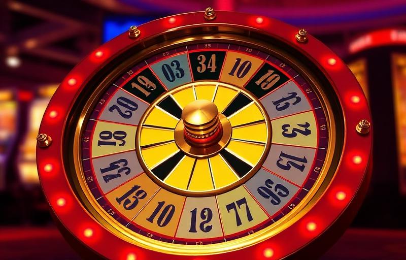 Super Wheel game thumbnail with large colourful spinning wheel divided into numbered segments with a golden pointer and luxurious casino backdrop