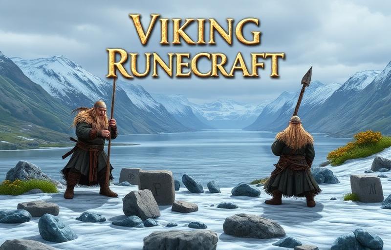 Viking Runecraft Bingo thumbnail with Norse Viking warrior characters, runestone symbols and bingo cards set against a dramatic Scandinavian fjord landscape